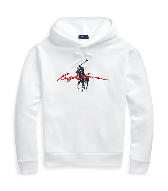 Men's Big Pony Logo Fleece Hoodie White