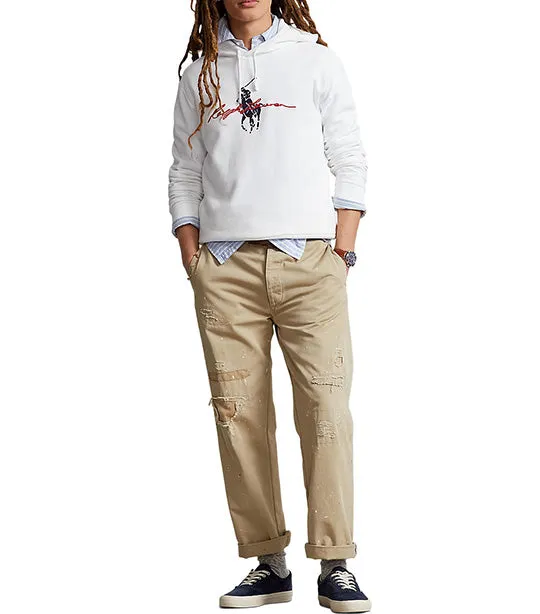 Men's Big Pony Logo Fleece Hoodie White