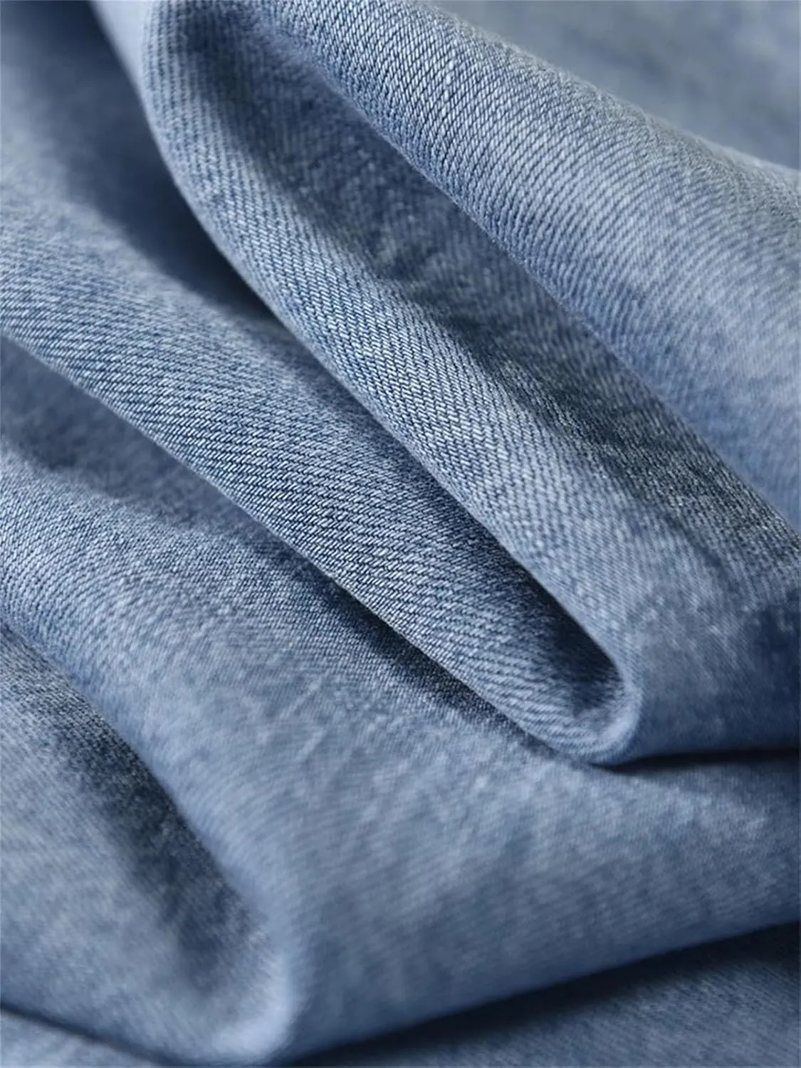 Men's Classic Pockets Denim Shirt Soft Cotton Casual Long Sleeve Cowboy Top Loose Blue Jeans Jacket