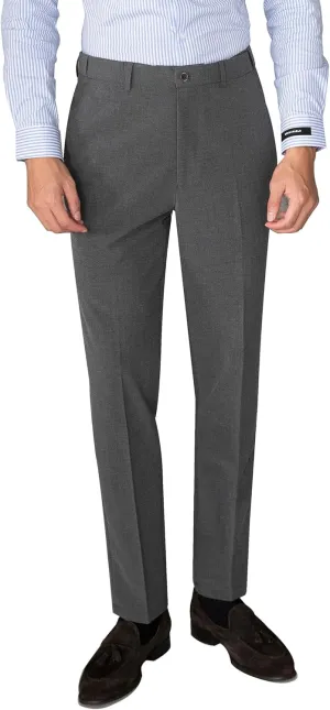 Men's Classic Slim Fit Expandable Waist Flat Front Dress and Pants
