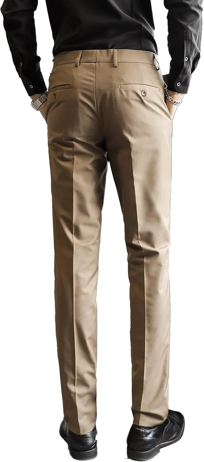 Mens Classic Suit Pants Straight Fit Modern Formal Dress Pants Separate Trousers