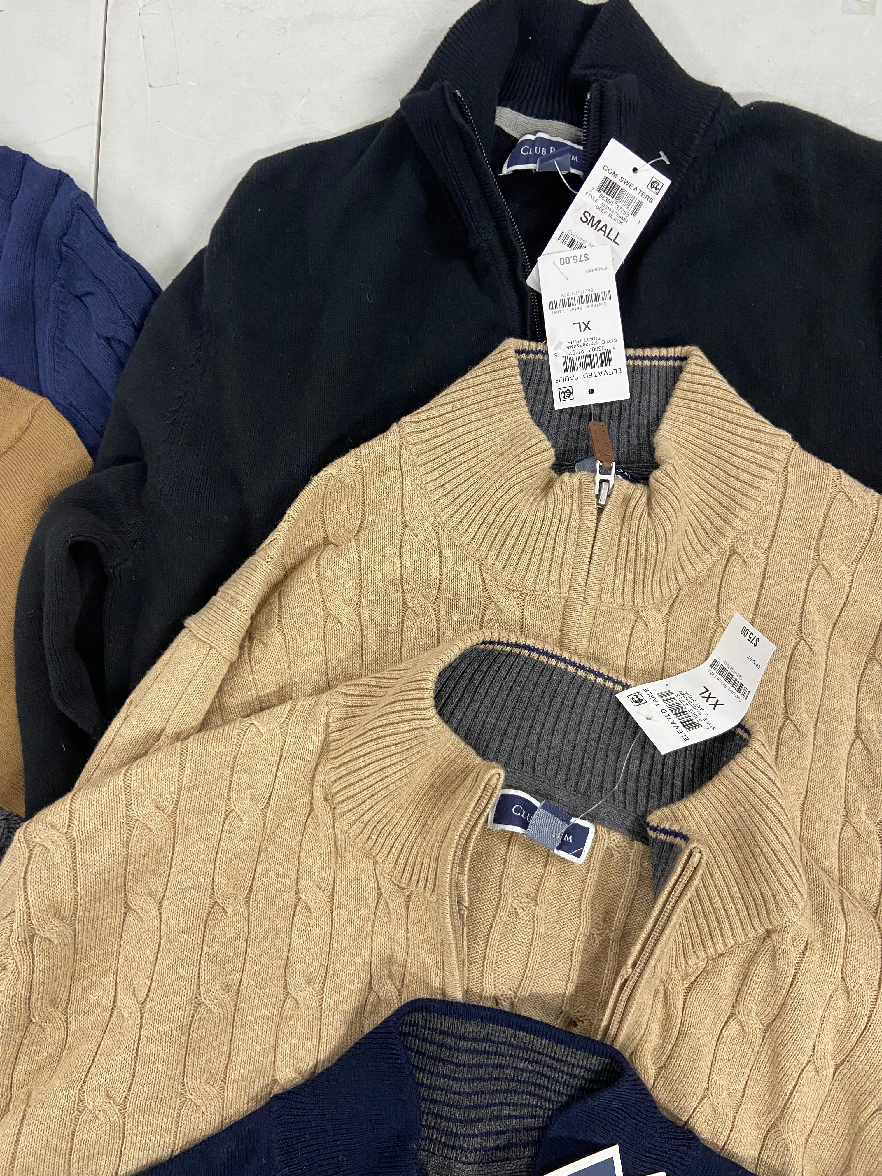 Men's Clothing CLUB ROOM Sweaters Wholesale Lot, 9 items, Shelf Pulls, MSRP $575
