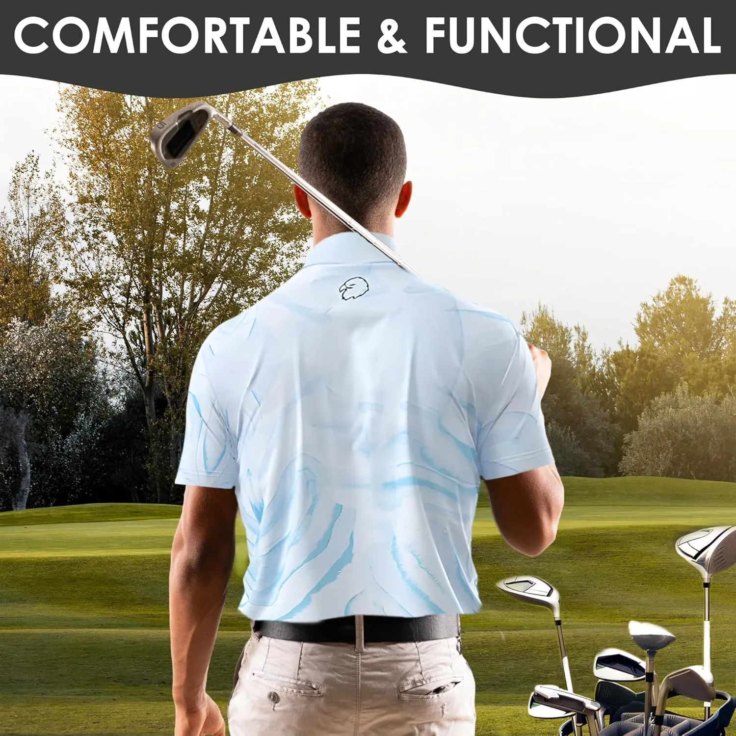 Men's Dry Fit Golf Shirts  Moisture-Wicking, UV Protection, Anti-Odor Short Sleeve Performance Polo for All-Day Comfort