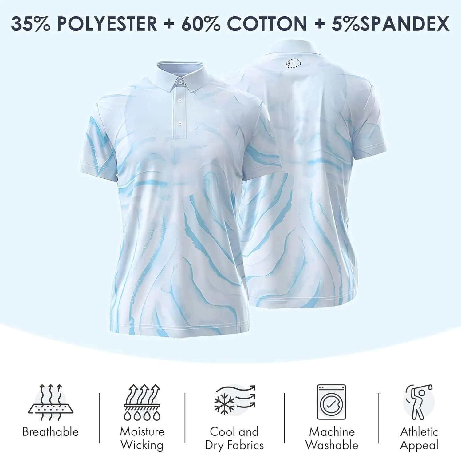 Men's Dry Fit Golf Shirts  Moisture-Wicking, UV Protection, Anti-Odor Short Sleeve Performance Polo for All-Day Comfort