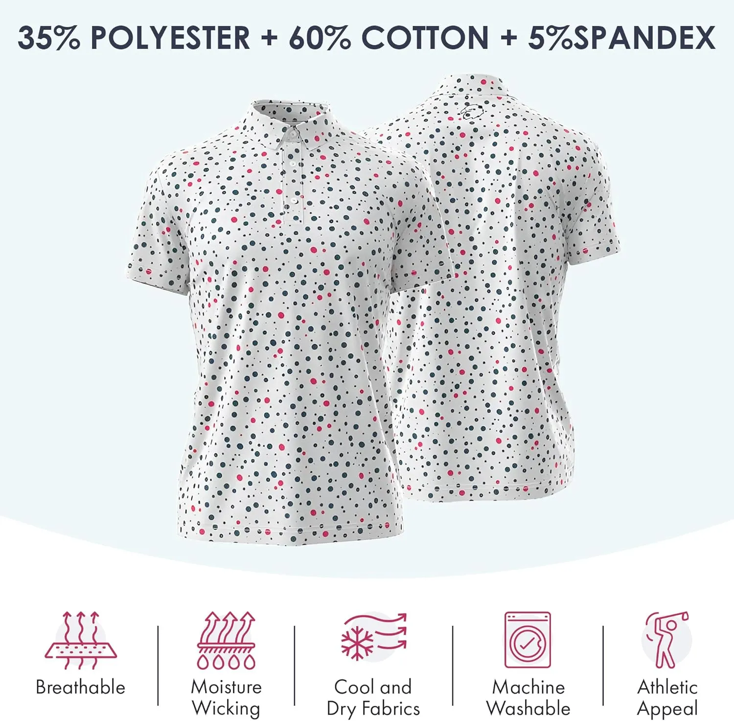 Men's Dry Fit Golf Shirts  Moisture-Wicking, UV Protection, Anti-Odor Short Sleeve Performance Polo for All-Day Comfort