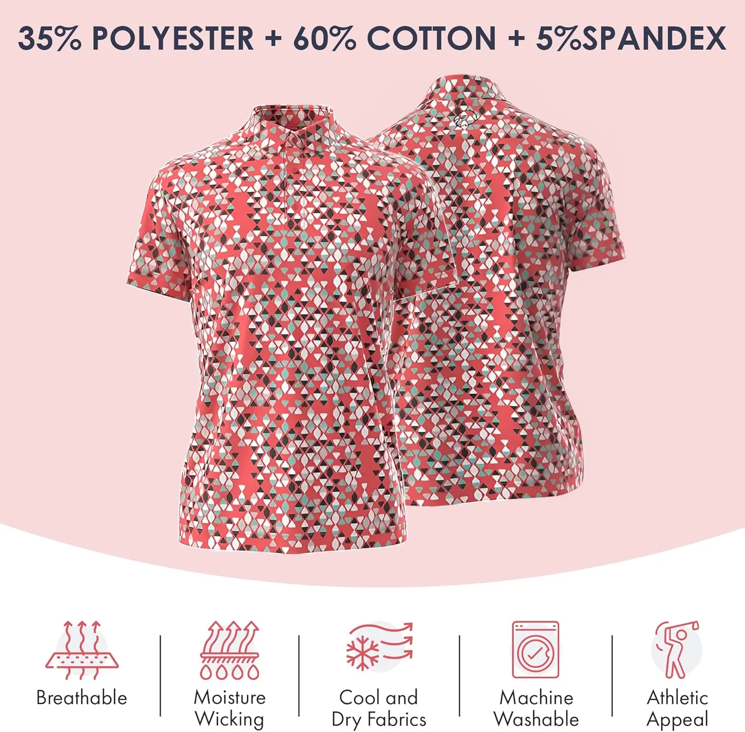 Men's Dry Fit Golf Shirts  Moisture-Wicking, UV Protection, Anti-Odor Short Sleeve Performance Polo for All-Day Comfort