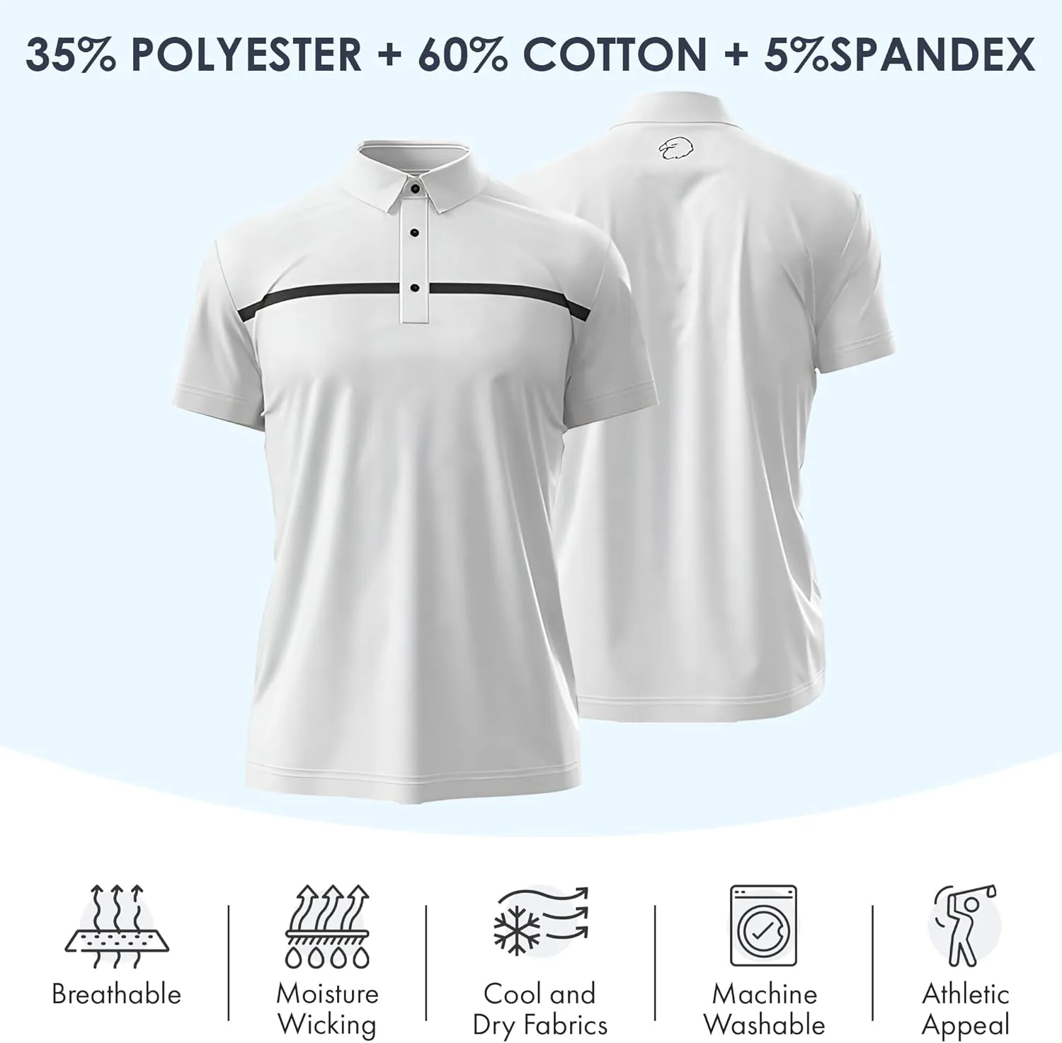 Men's Dry Fit Golf Shirts  Moisture-Wicking, UV Protection, Anti-Odor Short Sleeve Performance Polo for All-Day Comfort