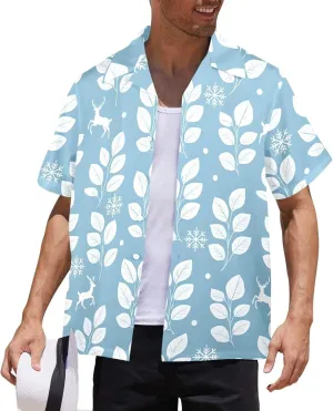 Mens Hawaiian Shirts Short Sleeve Beach Shirts Button-Down Dressy T-Shirts Plus Size Tropical Vacation T-Shirts