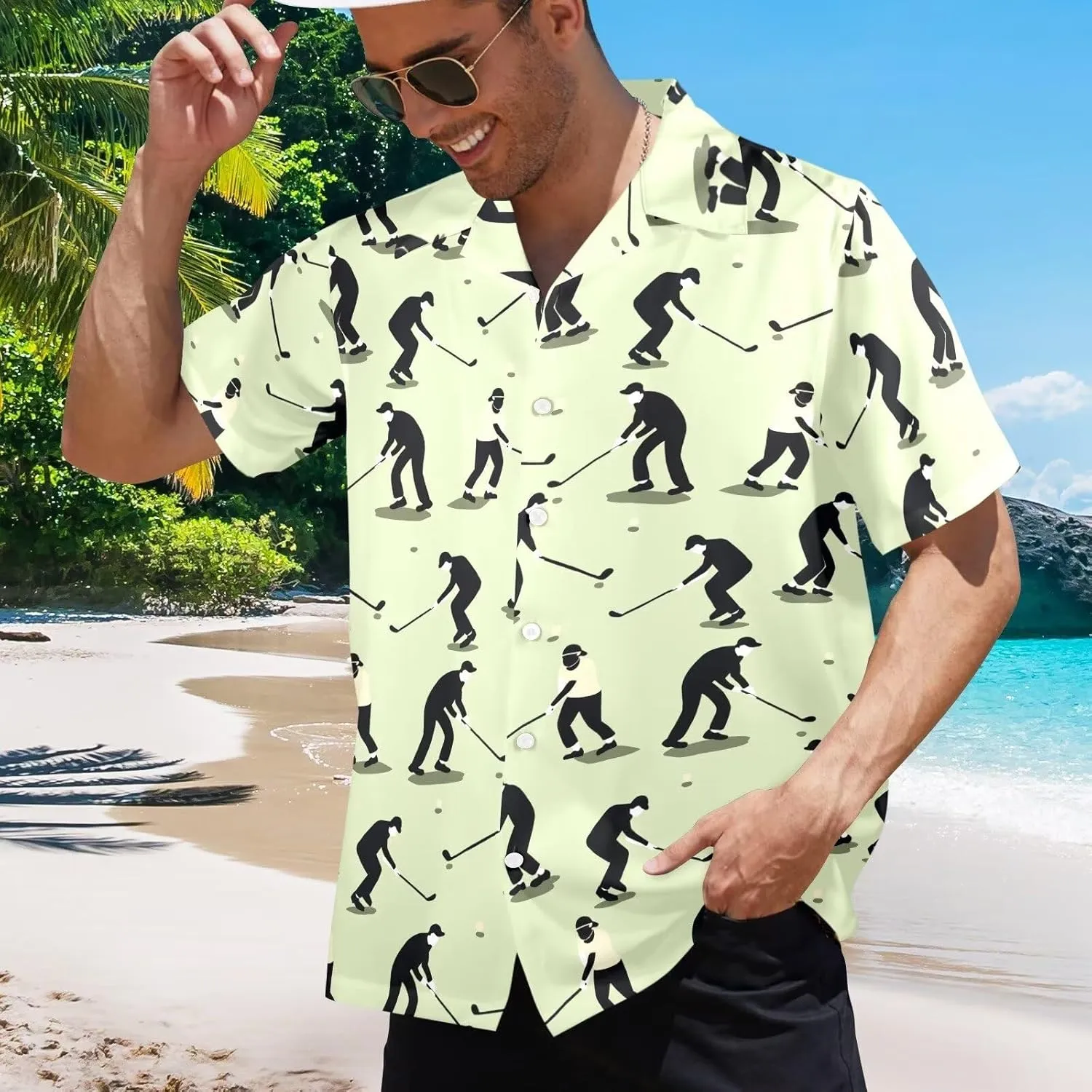 Mens Hawaiian Shirts Short Sleeve Beach Shirts Button-Down Dressy T-Shirts Plus Size Tropical Vacation T-Shirts
