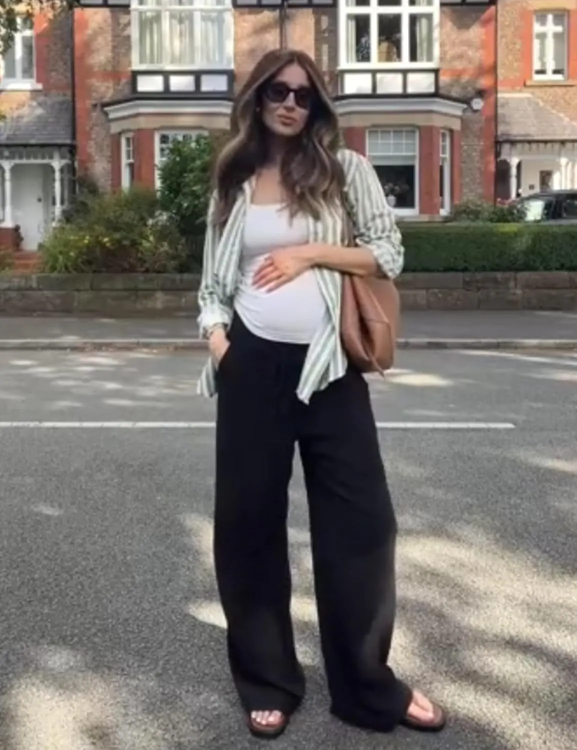 Peauty Buttery Soft Maternity Palazzo Pants Over The Belly, Wide Leg High Waisted Pregnancy Yoga-Pants(S-3XL)