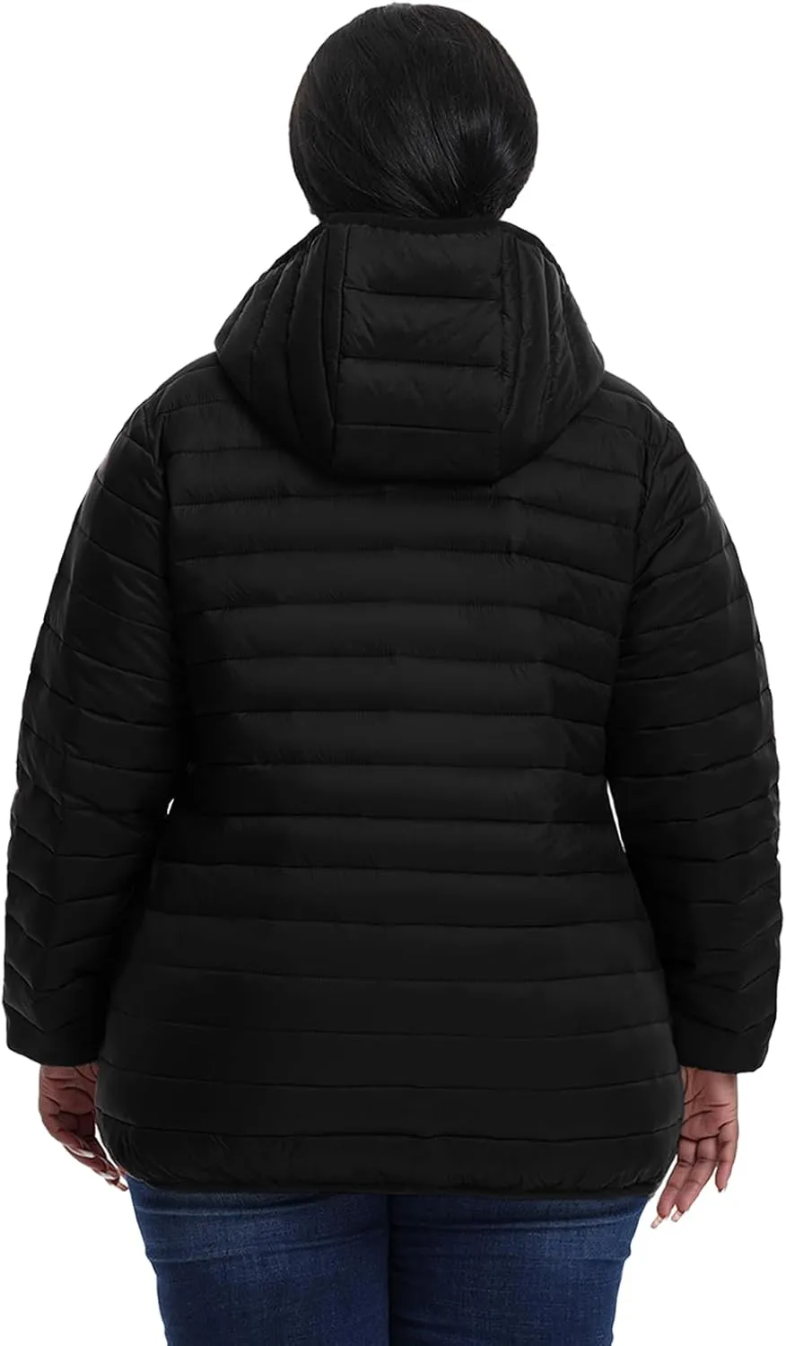 Plus Size Women's Packable Puffer Jacket 1X-6X Water-Resistant Lightweight Winter Coat(Exclusively for Plus Size)