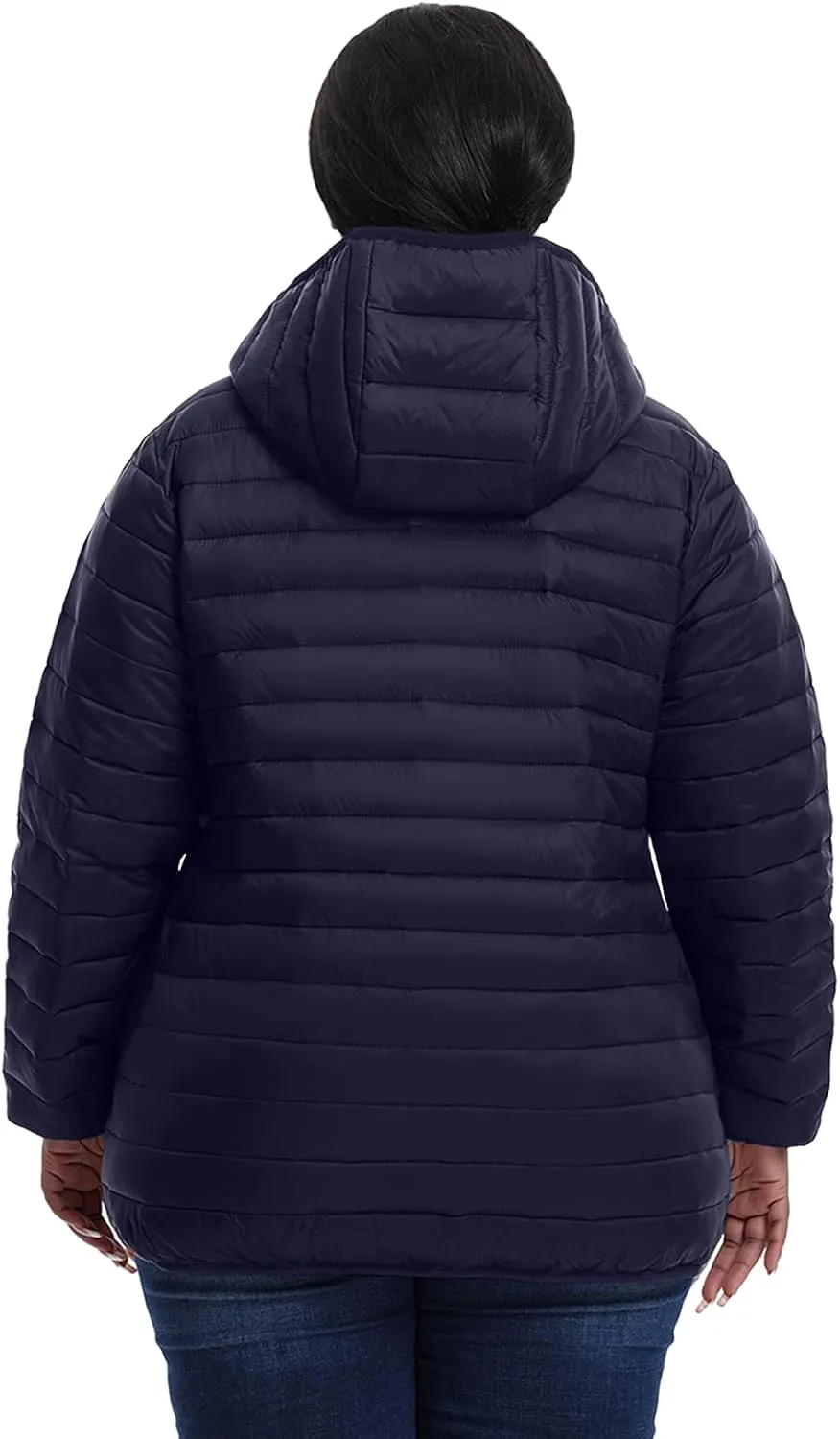 Plus Size Women's Packable Puffer Jacket 1X-6X Water-Resistant Lightweight Winter Coat(Exclusively for Plus Size)