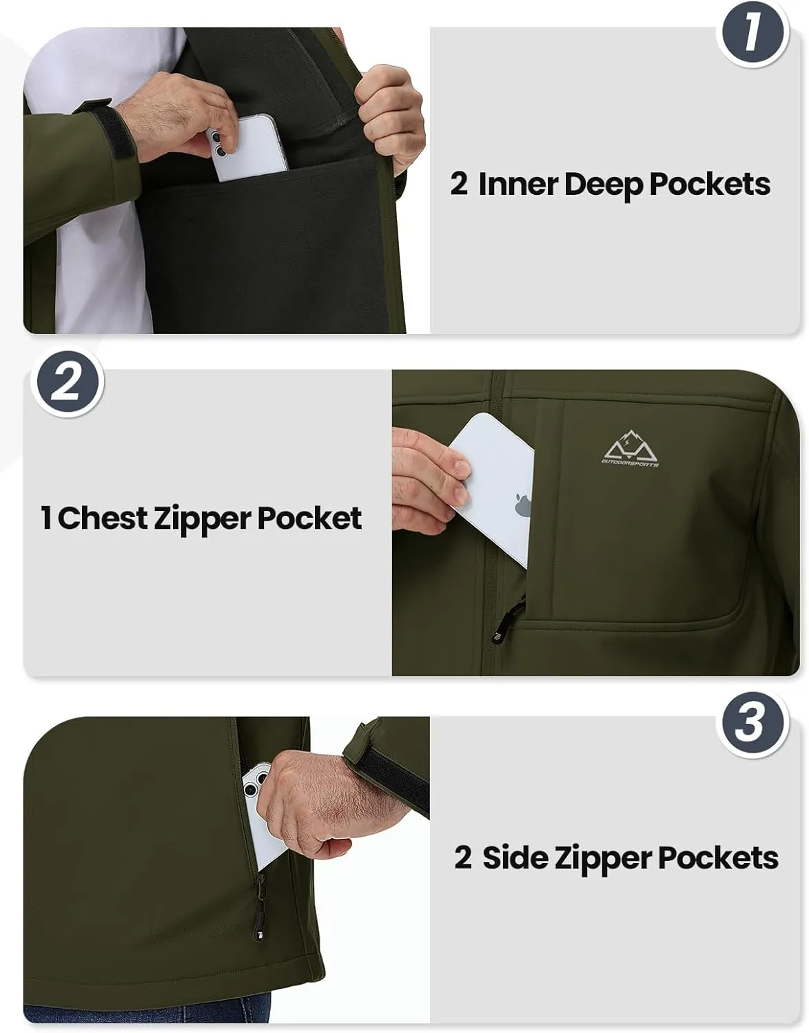 Rdruko Men's Winter Jackets Fleece Lined Hooded Water Resistant Insulated Windbreaker Softshell Jacket for Outdoor Hiking