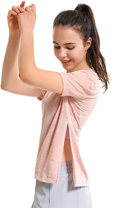 Short Sleeve Quick Dry T-Shirts Wicking Moisture Sports Gym Yoga Jogging Shirts for Women