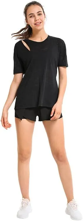 Short Sleeve Quick Dry T-Shirts Wicking Moisture Sports Gym Yoga Jogging Shirts for Women