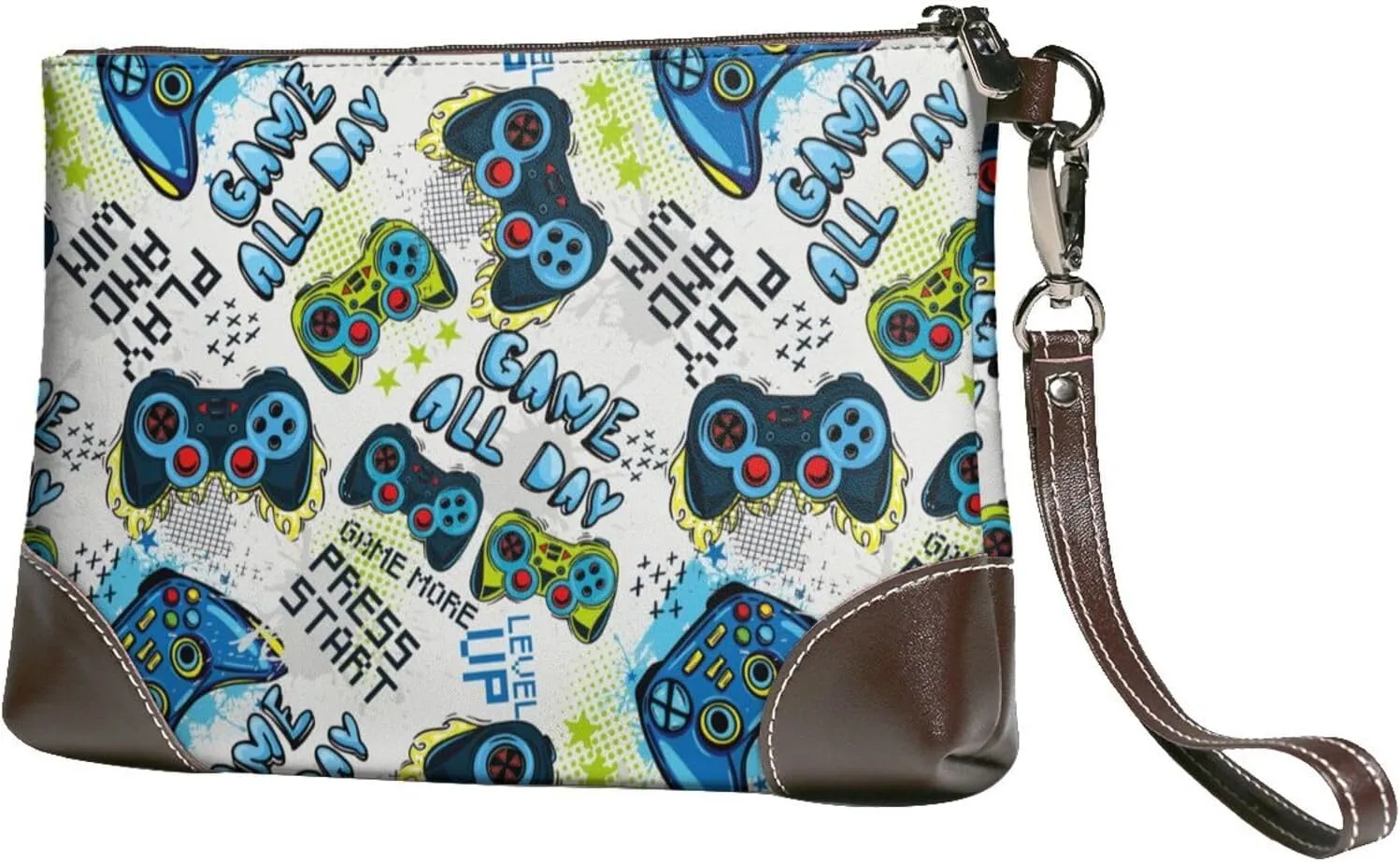 Small Clutch Purses for Women - Game All Day Leather Wristlet Wallets for Women with Wrist Strap