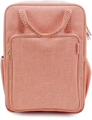 SoYoung All-Day Backpack - Aesthetic Backpack for Travel, Gym & Work, Lightweight Design with Laptop Sleeve & Water Bottle Pockets, Linen/Cotton Fabric - Muted Clay