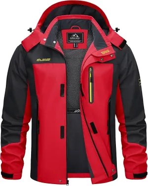TACVASEN Mens Rain Jackets Water Resistant With Hood Windbreaker Lightweight Zip Jacket Climbing Fishing with Pockets