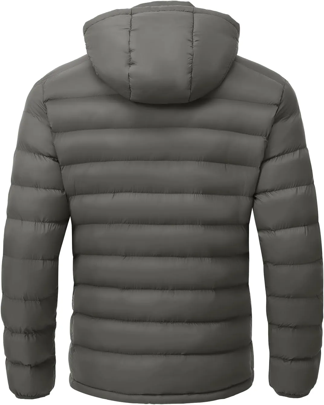 TBMPOY Men's Lightweight Puffer Jackets Detachable Hood Water-Resistant Casual Winter Coat Hooded Insulated for Travel Ski