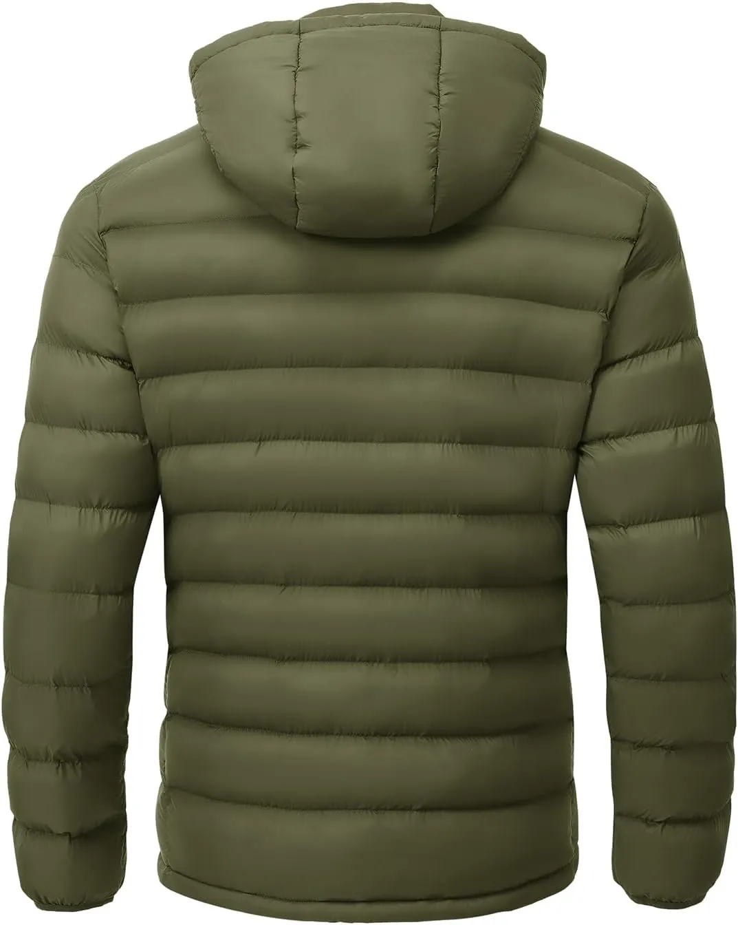 TBMPOY Men's Lightweight Puffer Jackets Detachable Hood Water-Resistant Casual Winter Coat Hooded Insulated for Travel Ski