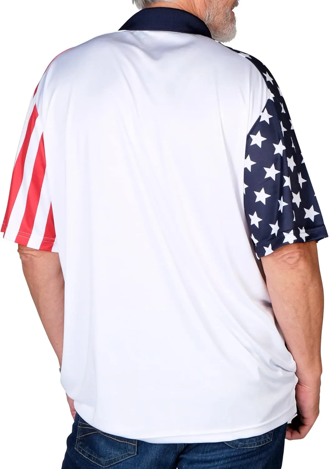 TheFlagshirt Men's Patriotic Performance Golf American Flag Classic Fit Polo Shirt