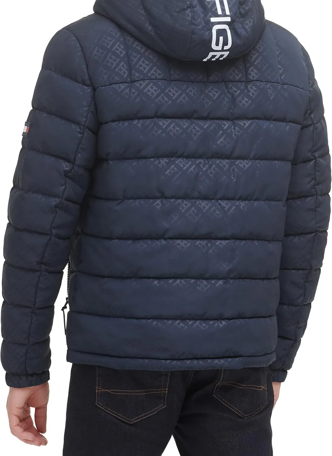 Tommy Hilfiger Men's Midweight Sherpa Lined Hooded Water Resistant Puffer Jacket