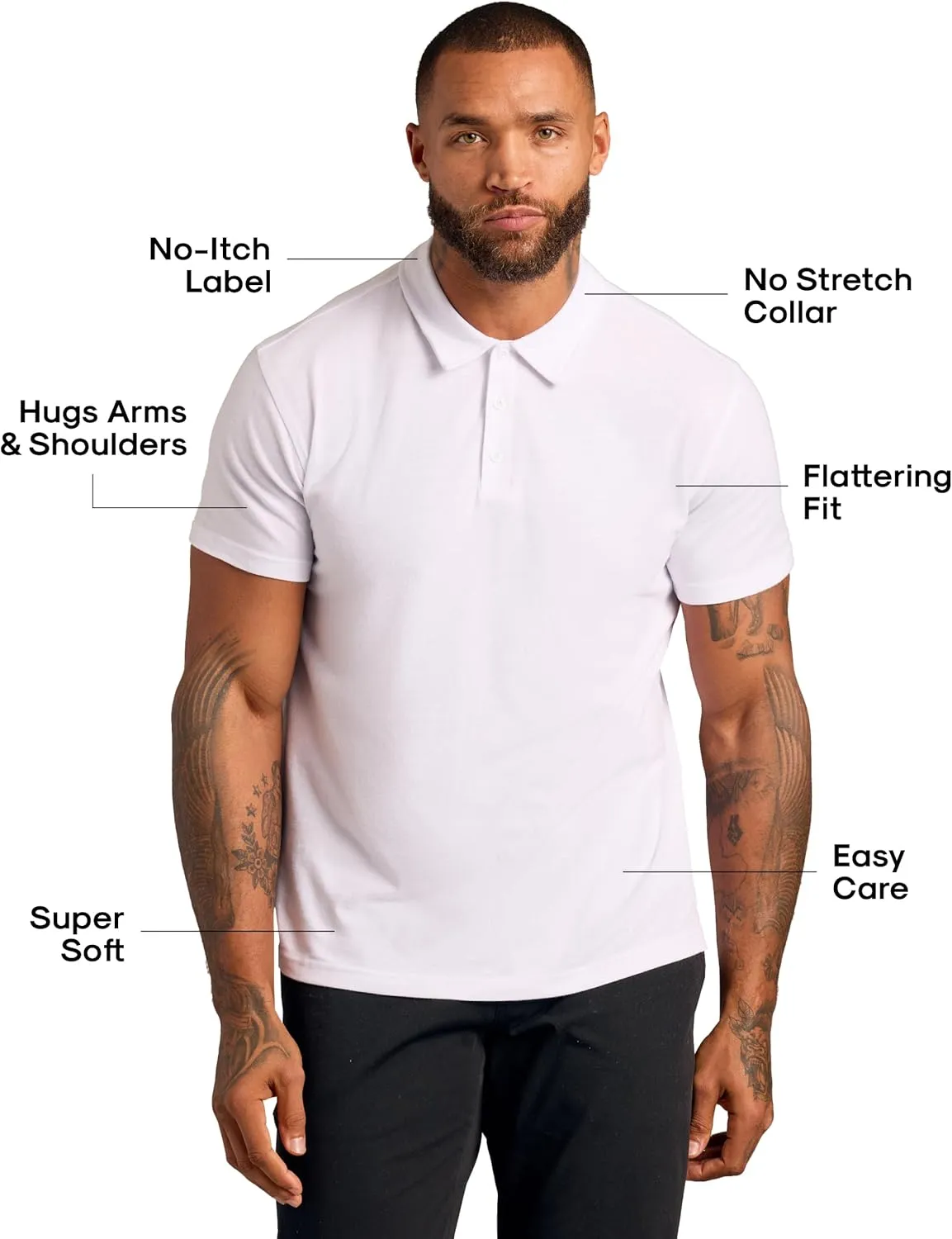 True Classic Short Sleeve Polo Shirts for Men - Cotton Men's Polo Shirts, Golf Shirt & Custom Polo - Collared Short Sleeve