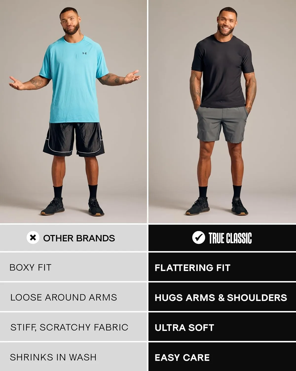 True Classic Workout Shirts for Men - Athletic Tops & Gym Shirts for Men | Quick-Dry Mens Workout Shirt Base Layer