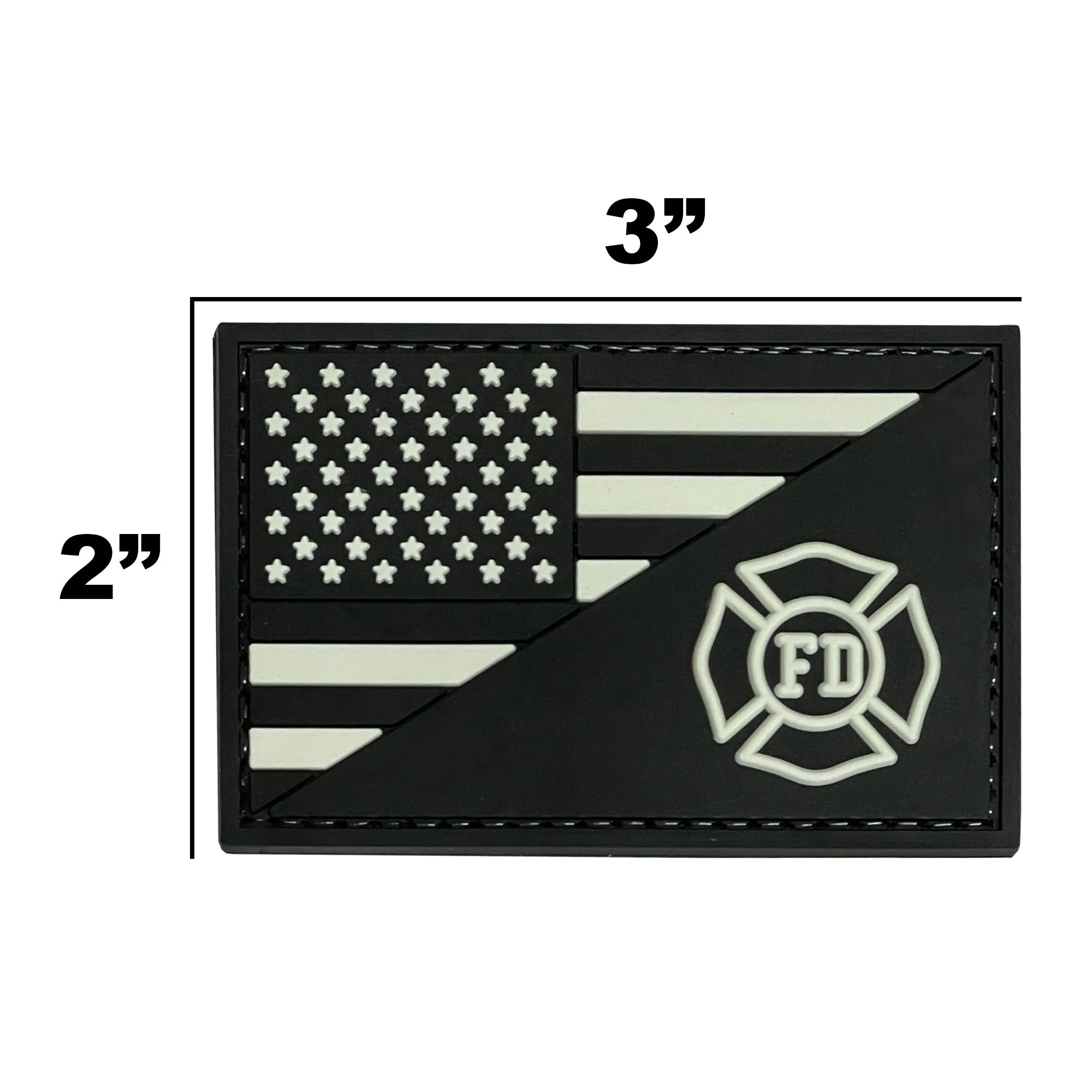 US Flag/Fire Dept Patch Black