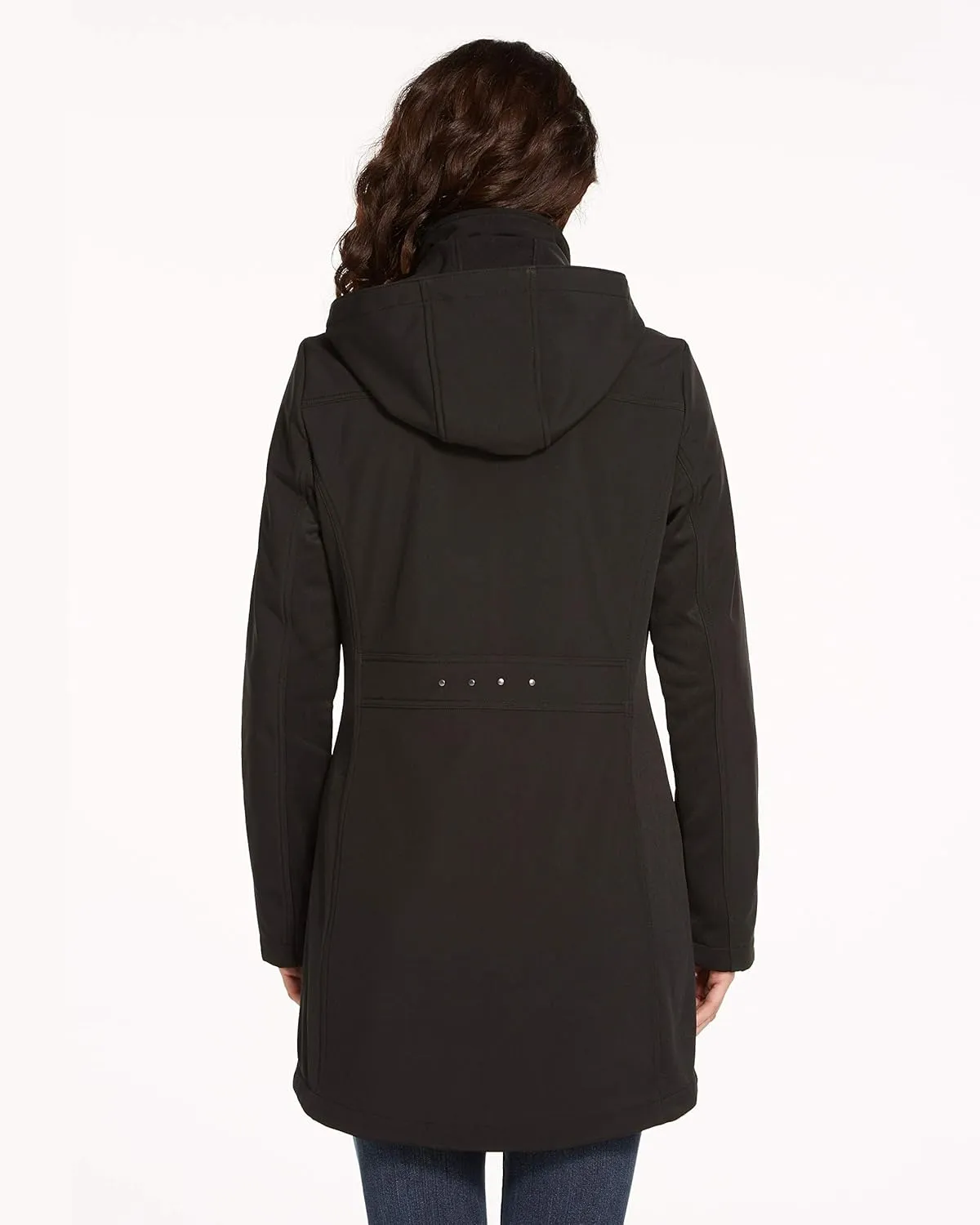 Weatherproof Womens Raincoat Lightweight Softshell Water Resistant Rain Jacket with Detachable Hood