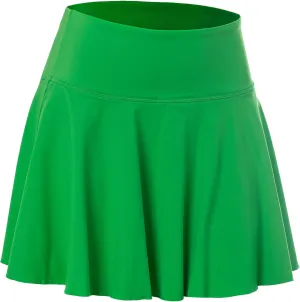 Women'S Black Skorts With Inner Shorts, Pockets & Flexible Waist, Tennis And Workout Skirt, Sizes From Small To Xxxl, Nylon Spandex Blend