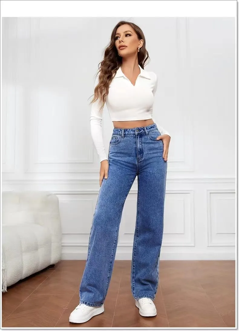 Womens Jeans Boyfriend Cargo Wide Leg Bootcut Pants Straight Leg Denim Pants High Waisted Pants