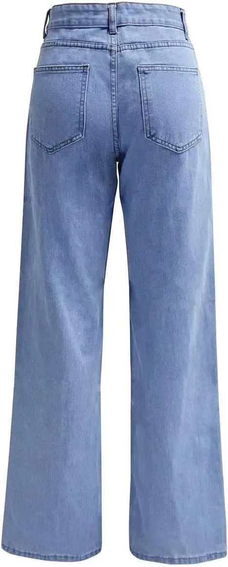 Womens Jeans Boyfriend Cargo Wide Leg Bootcut Pants Straight Leg Denim Pants High Waisted Pants