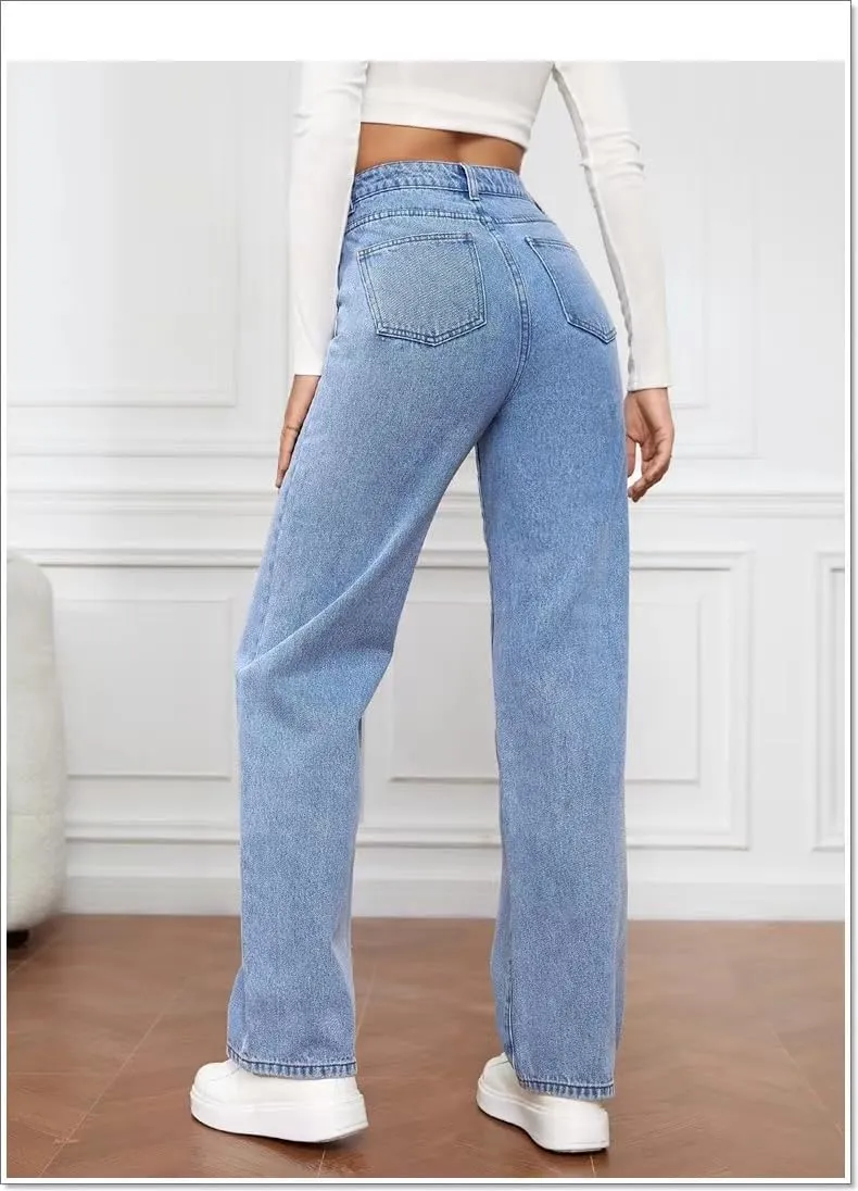 Womens Jeans Boyfriend Cargo Wide Leg Bootcut Pants Straight Leg Denim Pants High Waisted Pants
