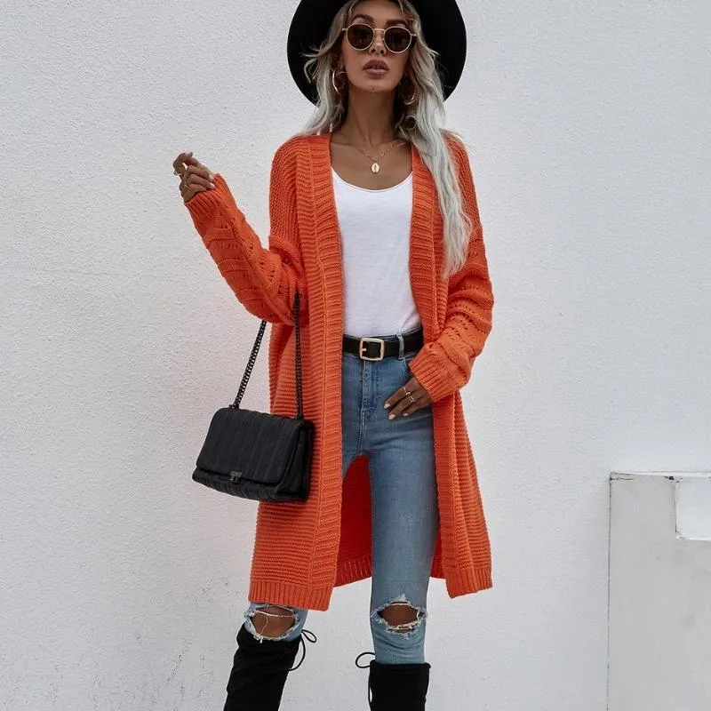 Women's Long Buttonless Knitwear Cardigan