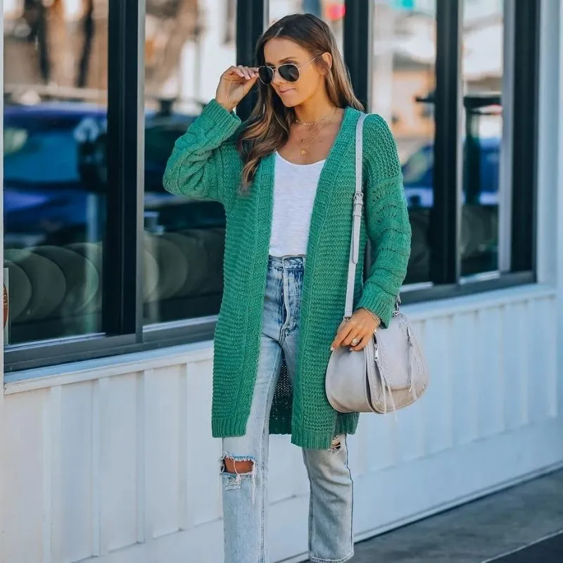Women's Long Buttonless Knitwear Cardigan