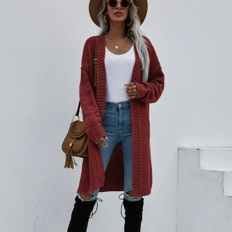 Women's Long Buttonless Knitwear Cardigan