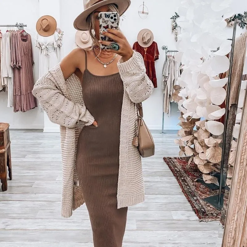Women's Long Buttonless Knitwear Cardigan