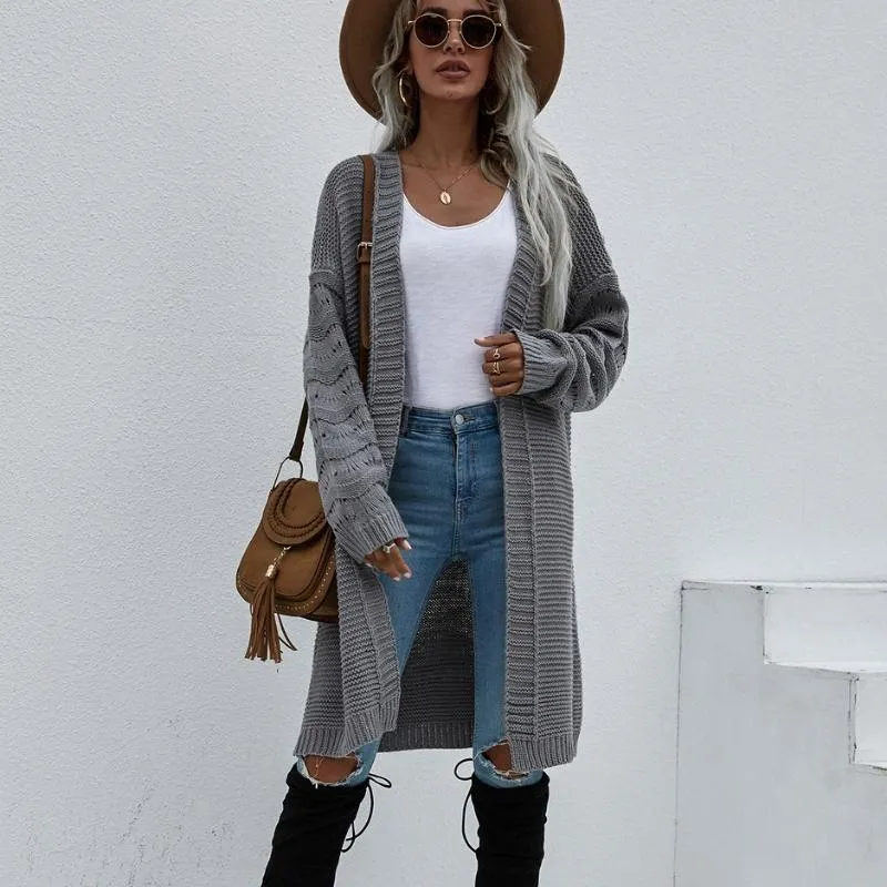 Women's Long Buttonless Knitwear Cardigan