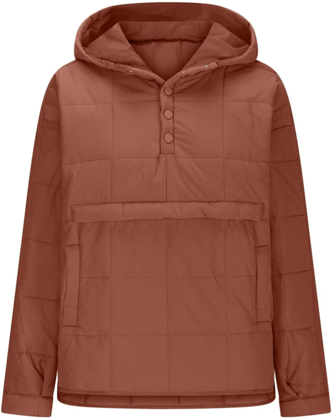 Xiaojmake Womens Quilted Puffer Jacket Oversized Long Sleeve Hooded Pullover Winter Warm Down Coats Light Jacket with Pockets