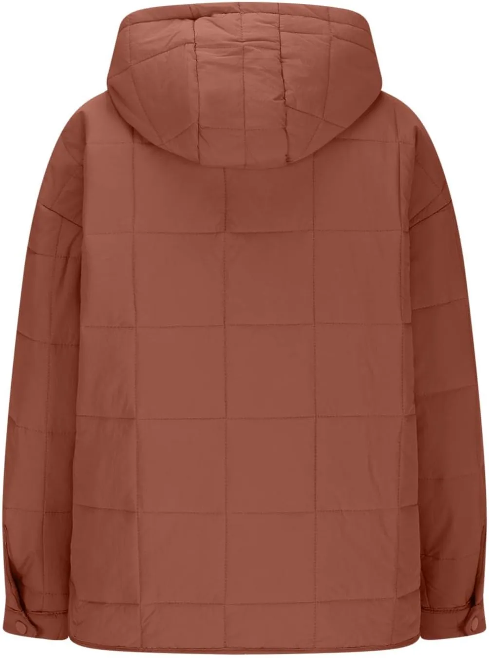 Xiaojmake Womens Quilted Puffer Jacket Oversized Long Sleeve Hooded Pullover Winter Warm Down Coats Light Jacket with Pockets