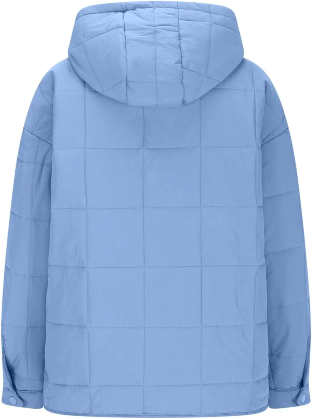 Xiaojmake Womens Quilted Puffer Jacket Oversized Long Sleeve Hooded Pullover Winter Warm Down Coats Light Jacket with Pockets
