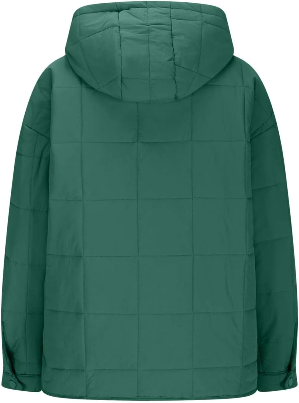 Xiaojmake Womens Quilted Puffer Jacket Oversized Long Sleeve Hooded Pullover Winter Warm Down Coats Light Jacket with Pockets