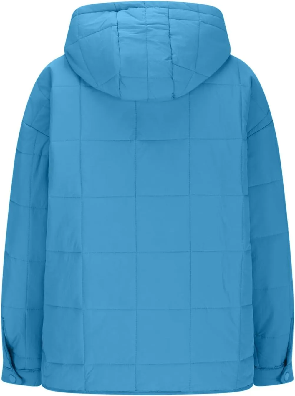 Xiaojmake Womens Quilted Puffer Jacket Oversized Long Sleeve Hooded Pullover Winter Warm Down Coats Light Jacket with Pockets