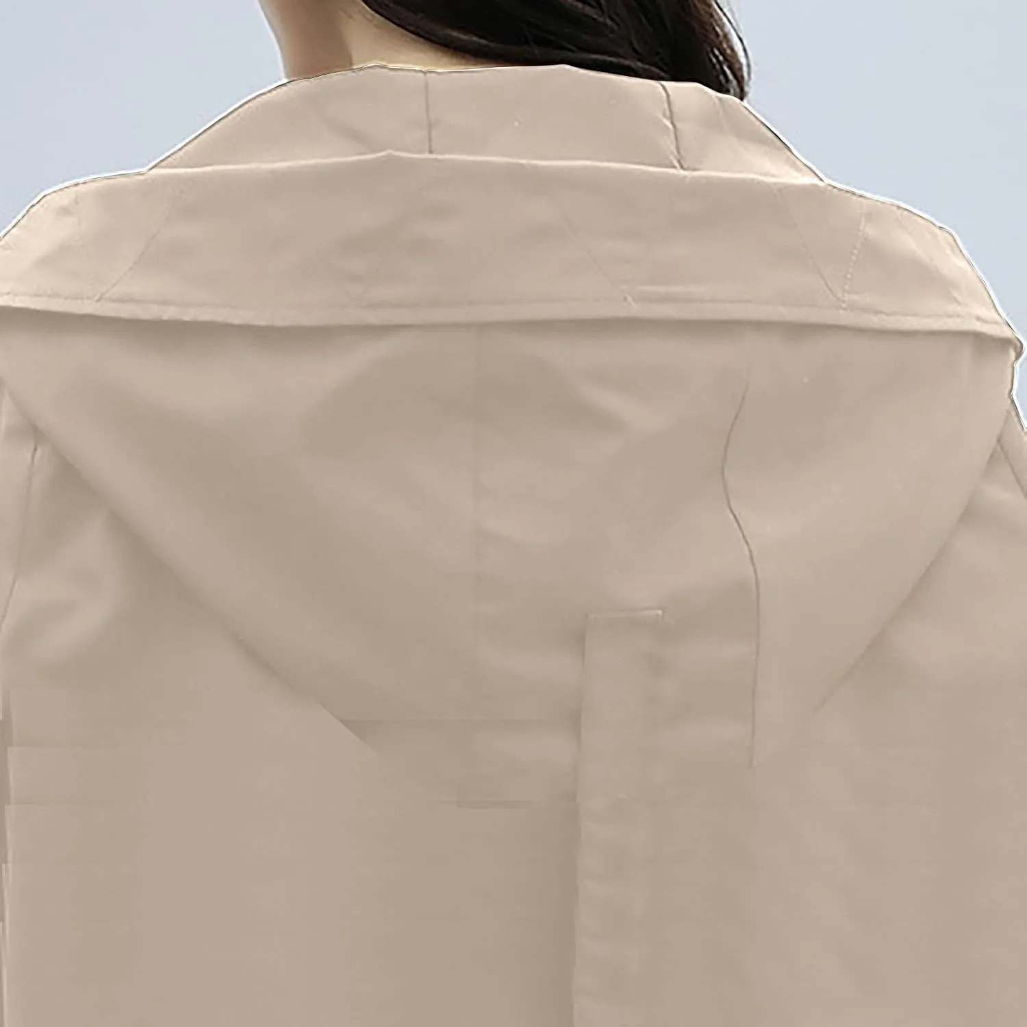 YRAETENM Long Trench Coat for Women Casual Lightweight Zip up Jackets Water Resistant Hooded Windbreaker Comfortable Outwear